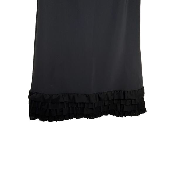 Chiara Boni Mini Dress Size 8 Black Cocktail Retro A-Line Rigmore Illusion Italy - Picture 4 of 10